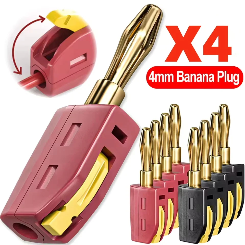 Banana Plug - Connecteurs banane plaqués or à connexion