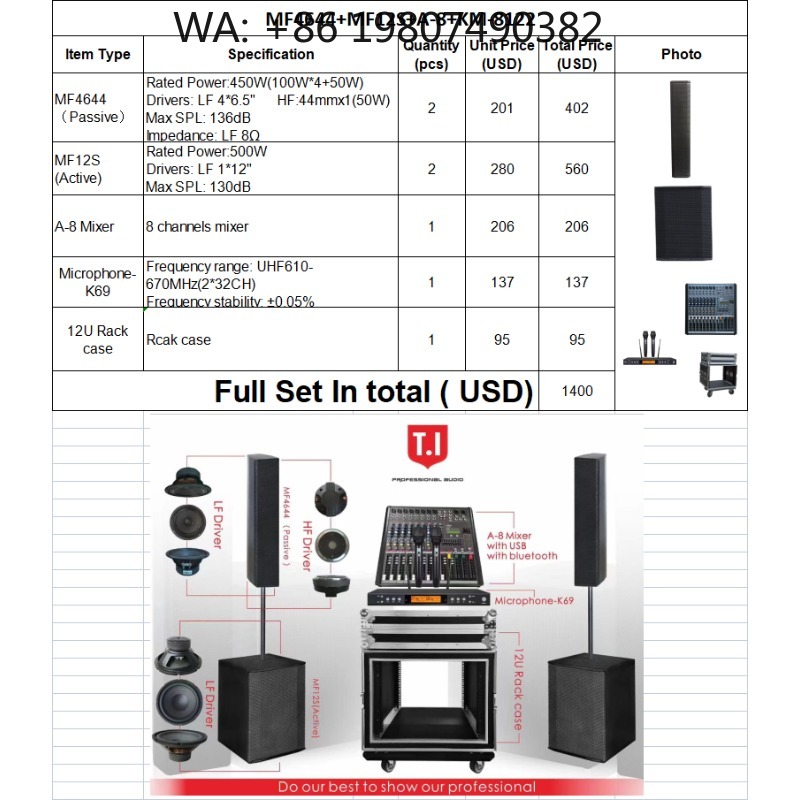 Full Range Speaker - Enceinte colonne portable double 15 pouces