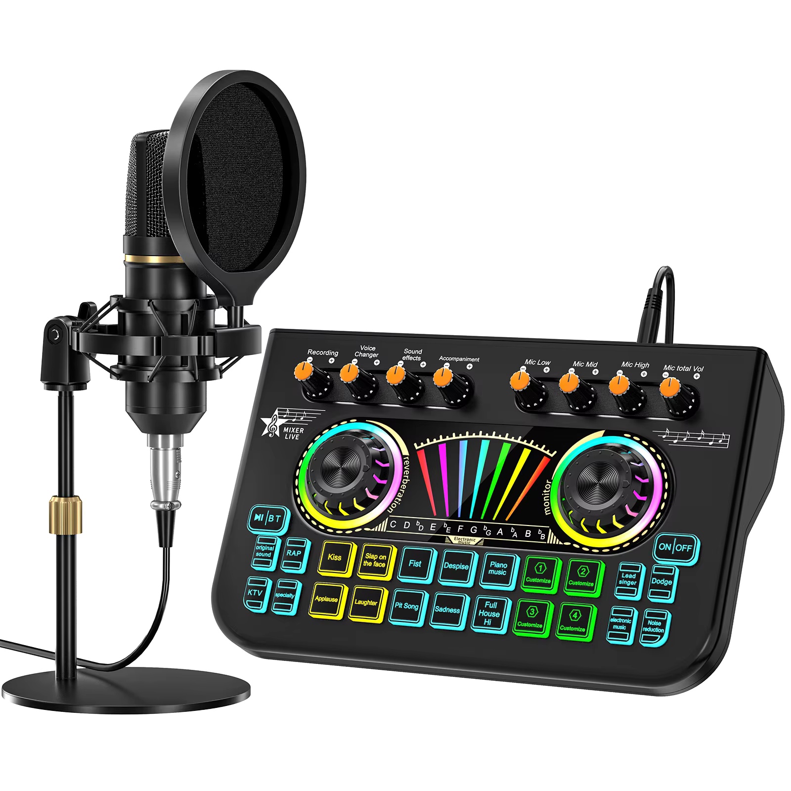 Condenser Microphone Kit - Kit de microphone pour podcast Tenlamp