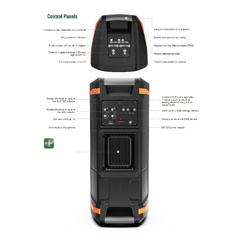 Enceinte active portable de 6, - Woofer avis et prix
